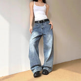 mid-rise drapey jeans