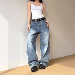 mid-rise drapey jeans