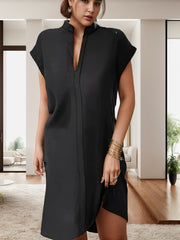 Light Solid Color Short Sleeve Dress