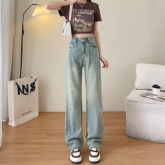 High-rise narrow-fit wide-leg jeans