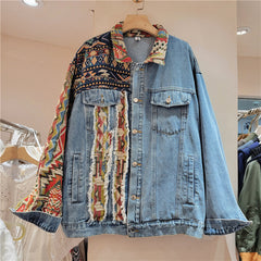 Übergroße Damen-Jeansjacke