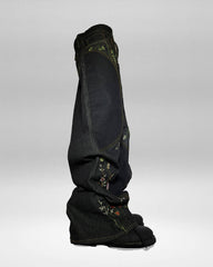 Y2K embroidered loose wide-leg jeans