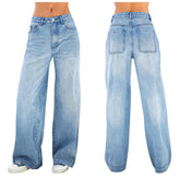 Lockere Jeans mit hoher Taille und weitem Bein