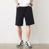 Loose men denim shorts