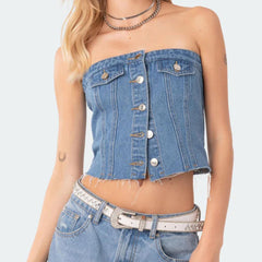 Slimming corset denim vest
