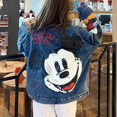 Jeansjacke mit Mickey-Stickerei für Damen