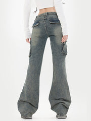 Retro Workwear Schmale Version Cargo Flare Jeans