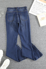 Mittelblaue Vintage-Jeans mit weitem Bein
