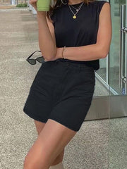 Shorts vaqueros negros clásicos lavados