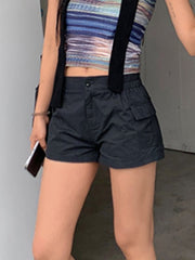 Shorts cargo micro vintage azul marino con bolsillos