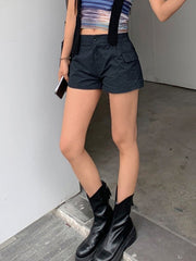 Shorts cargo micro vintage azul marino con bolsillos