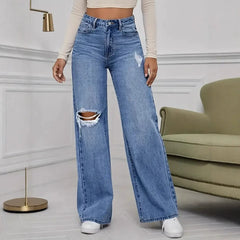 Straight-Leg High-Waisted Jeans