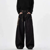 Wide-Leg Straight-Leg Jeans