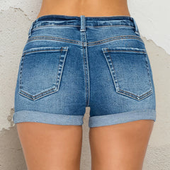 Flared Stretch Button Jeans