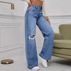 Straight-Leg High-Waisted Jeans