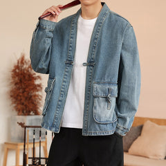 Elegant V Neck Button Down Clothes Ideas Denim Blue Coats