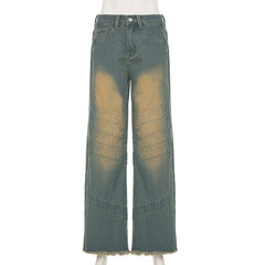A Pair Of Wide-Leg Cinched-Waist Jeans