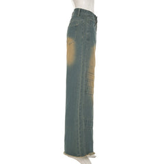 A Pair Of Wide-Leg Cinched-Waist Jeans