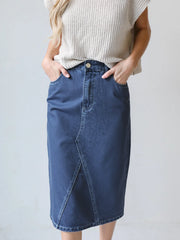 Slit Denim Skirt