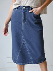 Slit Denim Skirt
