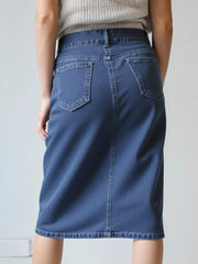 Slit Denim Skirt