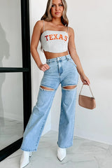 Ripped Straight-Leg Jeans