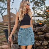Workwear Denim Mini Skirt