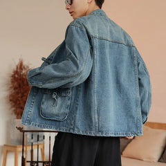 Elegant V Neck Button Down Clothes Ideas Denim Blue Coats