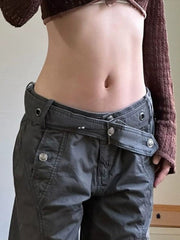 Cargohose mit Grunge-Schnitt und geteiltem Bund