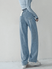 Blue Vintage Seam Detail Washed Boyfriend Jeans