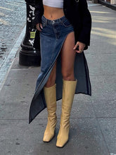 Falda vaquera larga con abertura