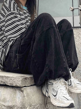 Vaqueros cargo holgados negros de estilo hip hop