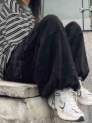 Vaqueros cargo holgados negros de estilo hip hop