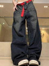 Vaqueros boyfriend holgados desgastados y lavados en azul vintage