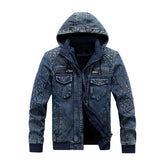 Vintage hooded men denim jacket