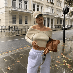 Sabina Schulterfreier Strickpullover