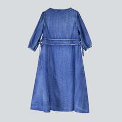 Vestido vaquero bordado de moda para mujer