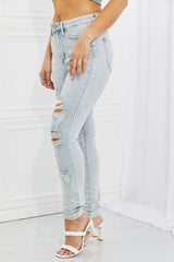 Judy Blue Tiana Full Size High Waisted Distressed Skinny Jeans