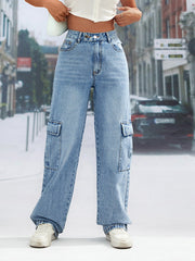 Jeans largos con bolsillos