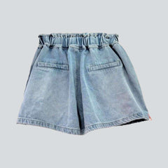 Pantalones cortos vaqueros con flecos de color para mujer