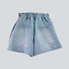 Shorts vaqueros con dobladillo de cristal de colores