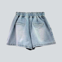 Farbe Strass Damen Jeansshorts