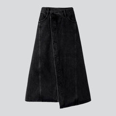Asymmetrischer A-Linien-Jeansrock für Damen