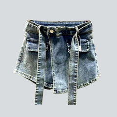 Falda pantalón vaquera corta asimétrica