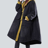 Zweifarbiger Jeansmantel für Damen im Herbst