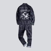Jeans-Overall für Herren mit Stickerei auf dem Rücken