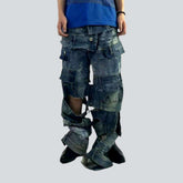 Baggy Herren Mid-Waist Jeans