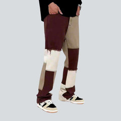 Baggy men patchwork jeans
