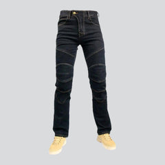 Vaqueros de cintura media para hombre estilo motero