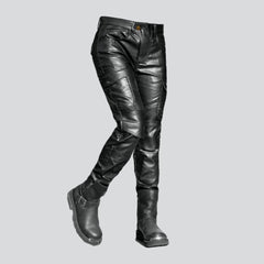 Pantalones vaqueros encerados de motociclista para mujer